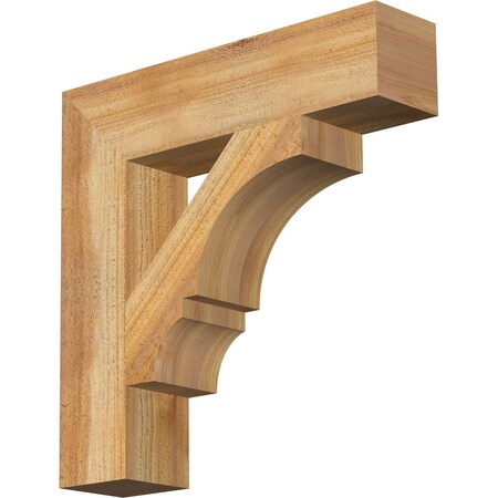 Ekena Millwork Balboa Block Rough Sawn Bracket, Western Red Cedar, 4"W x 18"D x 18"H BKT04X18X18BOA05RWR